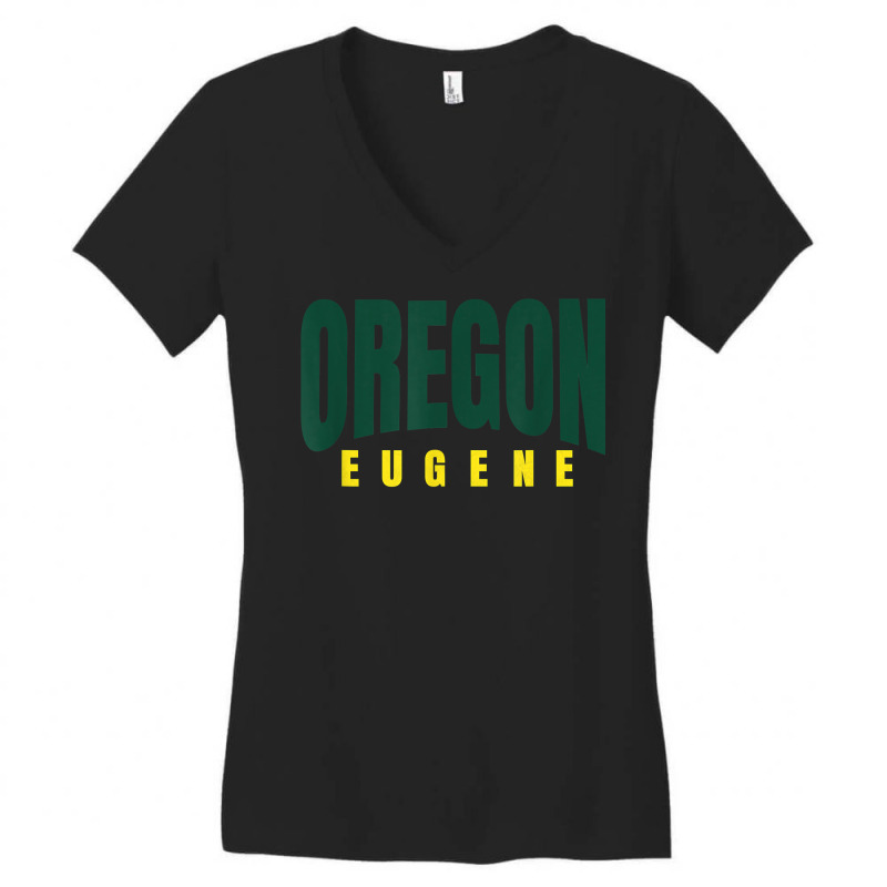 Oregon Eugene Greenyellow Basic Eugene Oregon Minimal Style T Shirt Women's V-Neck T-Shirt by corrinwpxbilal | Artistshot