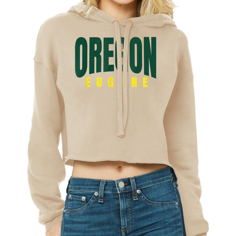 Oregon Eugene Greenyellow Basic Eugene Oregon Minimal Style T Shirt Cropped Hoodie by corrinwpxbilal | Artistshot