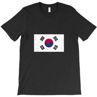 Grunge South Korean Flag T-shirt Designed By Chakib Alami