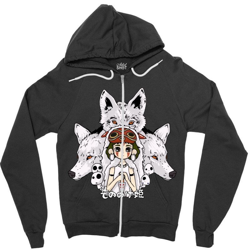 Princess Mononoke Zipper Hoodie by GrisViSa | Artistshot