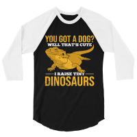 Tiny Dinosaurs Animal Pet Owner Reptile Funny Bearded Dragon 3/4 Sleeve Shirt | Artistshot