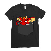 Tiny Dragon In Pocket Shirt Funny Dragon Face For Boy Girl Ladies Fitted T-shirt | Artistshot