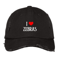 I Love Zebras I Heart Zebras Zebra Lover Equidae Wild Horse Pullover H Vintage Cap | Artistshot