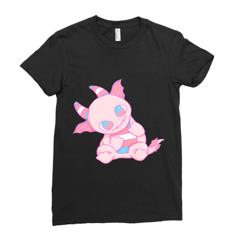 Trans Pride Dragon Transgender Ladies Fitted T-Shirt by AURRADILLARD | Artistshot