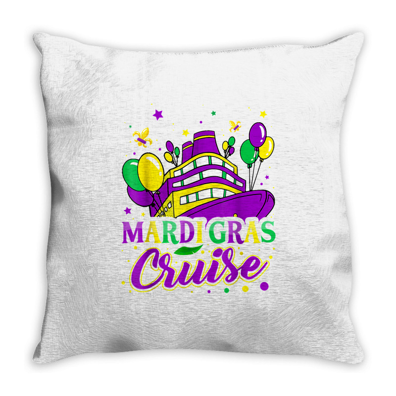 Mardi Gras Cruise Ship Cruising Party Mardi Gras New Orleans T Shirt Throw Pillow | Artistshot