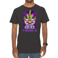 Mardi Gras Parade Vicksburg Mississippi Mask Feathers T Shirt Vintage T-shirt | Artistshot