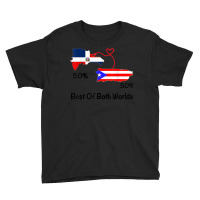 Half Puerto Rican Half Dominican Flag Map Combined Pr Rd T Shirt Youth Tee | Artistshot