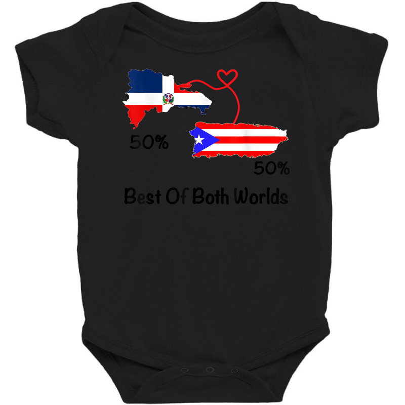 Half Puerto Rican Half Dominican Flag Map Combined Pr Rd T Shirt Baby Bodysuit by wiltoban | Artistshot