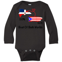 Half Puerto Rican Half Dominican Flag Map Combined Pr Rd T Shirt Long Sleeve Baby Bodysuit | Artistshot