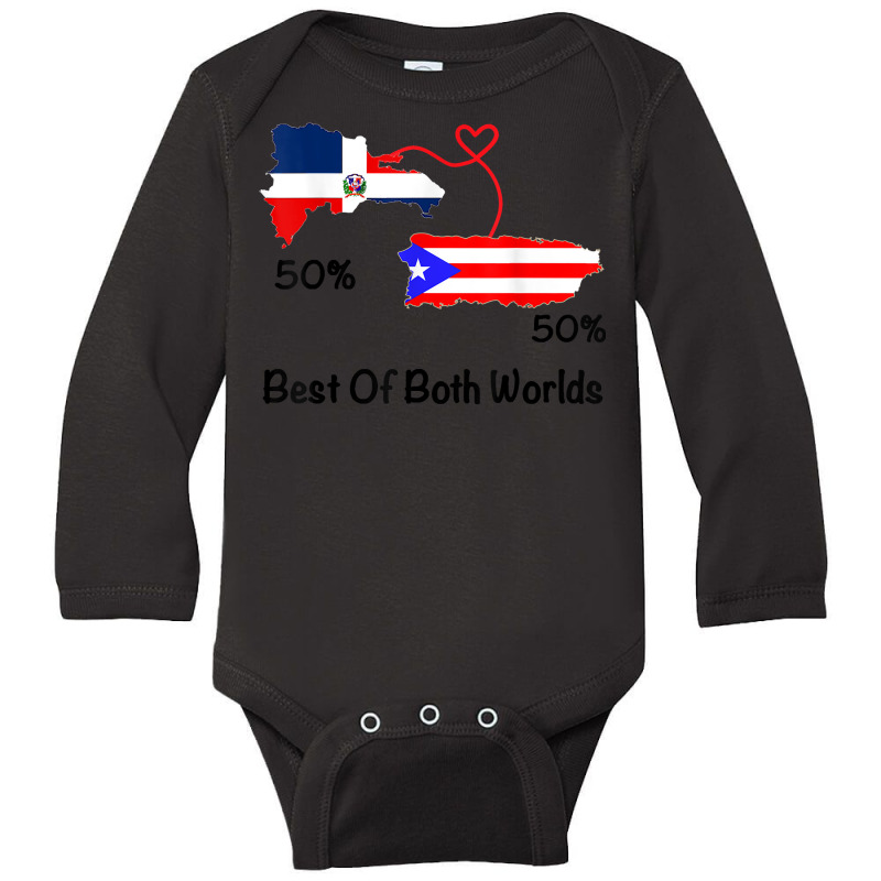 Half Puerto Rican Half Dominican Flag Map Combined Pr Rd T Shirt Long Sleeve Baby Bodysuit by wiltoban | Artistshot