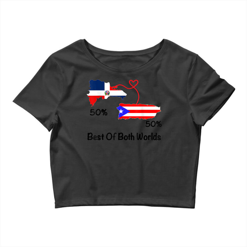 Half Puerto Rican Half Dominican Flag Map Combined Pr Rd T Shirt Crop Top by wiltoban | Artistshot