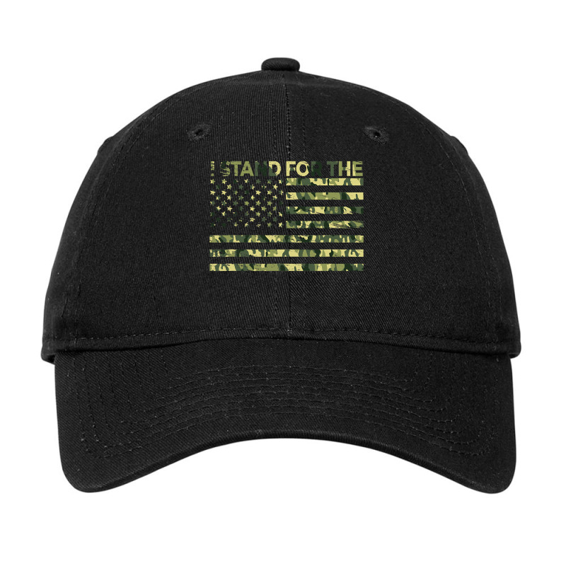 I Stand The Flag Camo Usa Flag Veteran Adjustable Cap by AdeArt | Artistshot