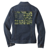 I Stand The Flag Camo Usa Flag Veteran Ladies Denim Jacket | Artistshot