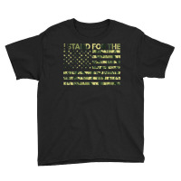 I Stand The Flag Camo Usa Flag Veteran Youth Tee | Artistshot