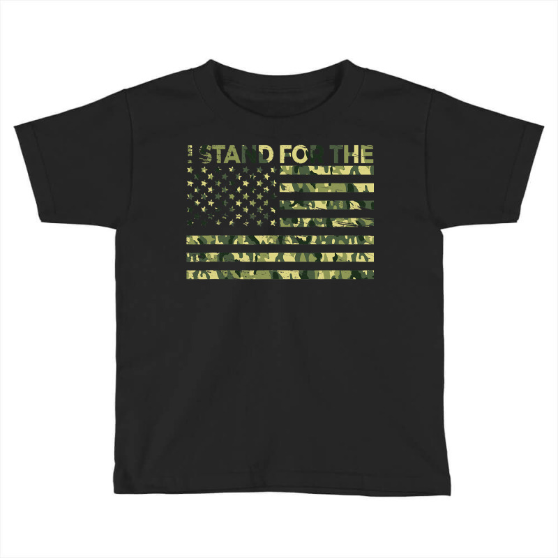 I Stand The Flag Camo Usa Flag Veteran Toddler T-shirt by AdeArt | Artistshot