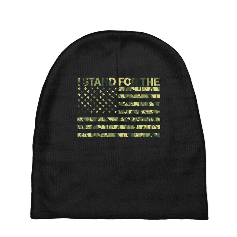 I Stand The Flag Camo Usa Flag Veteran Baby Beanies by AdeArt | Artistshot