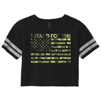 I Stand The Flag Camo Usa Flag Veteran Scorecard Crop Tee | Artistshot