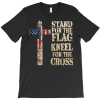 I Stand The Flag Kneel The Cross Us T-shirt | Artistshot