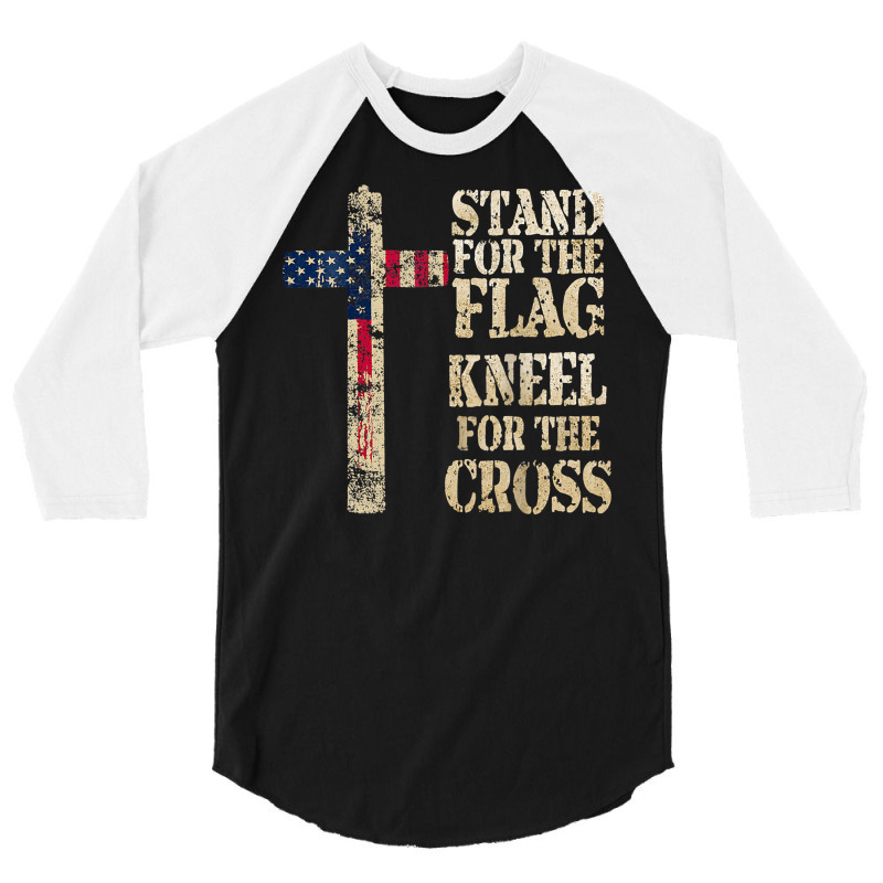 I Stand The Flag Kneel The Cross Us 3/4 Sleeve Shirt by AdeArt | Artistshot