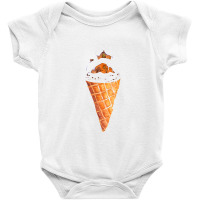 Gingerbread House Ice Cream Cone,christmas Snowy Gingerbread Baby Bodysuit | Artistshot