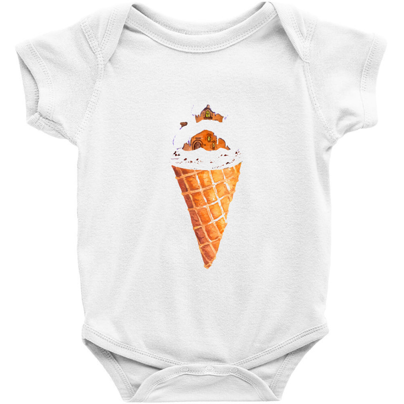 Gingerbread House Ice Cream Cone,christmas Snowy Gingerbread Baby Bodysuit by marinah | Artistshot