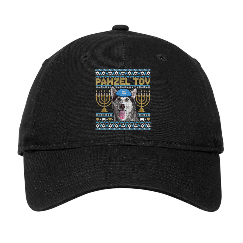 Pawzel Tov Jewish Alaskan Malamute Dog Funny Hanukkah T Shirt Adjustable Cap | Artistshot