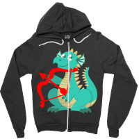 Valentines Day Dragon Red Cupid Bow Zipper Hoodie | Artistshot