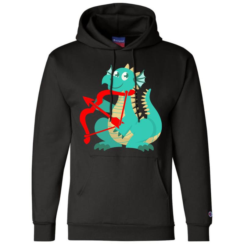 Valentines Day Dragon Red Cupid Bow Champion Hoodie by AURRADILLARD | Artistshot