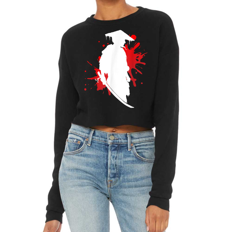 Samurai Warrior With Katana Sword Paint Splash Design T Shirt Cropped Sweater by corrinwpxbilal | Artistshot