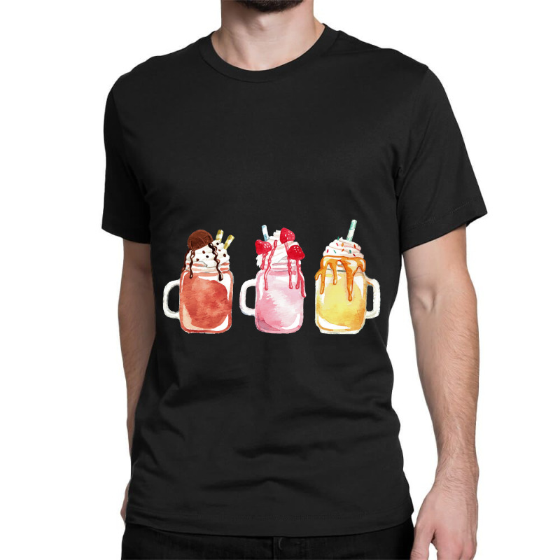 Chocolate Strawberry Vanilla Milkshake Classic T-shirt by semartahu | Artistshot