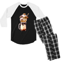 Chocolate Vanilla Milkshake  Caramel Overshake Topped With Pop Men's 3/4 Sleeve Pajama Set | Artistshot