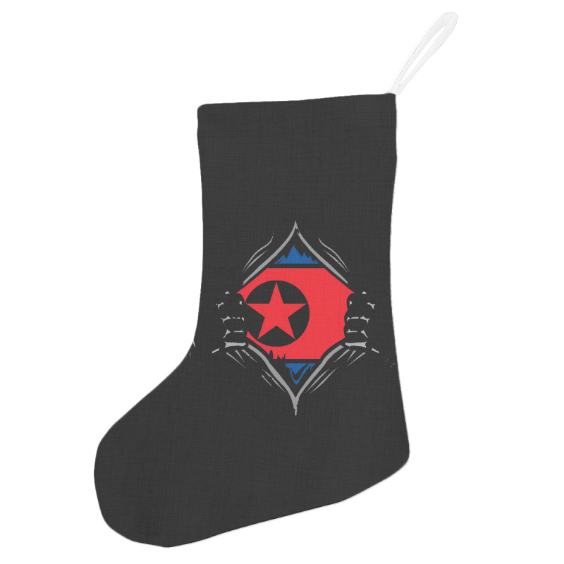 North Korea  Two Hands Ripping Revealing Flag Of North Korea Holiday Stocking | Artistshot