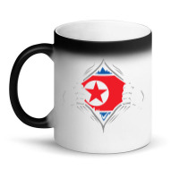 North Korea  Two Hands Ripping Revealing Flag Of North Korea Magic Mug | Artistshot