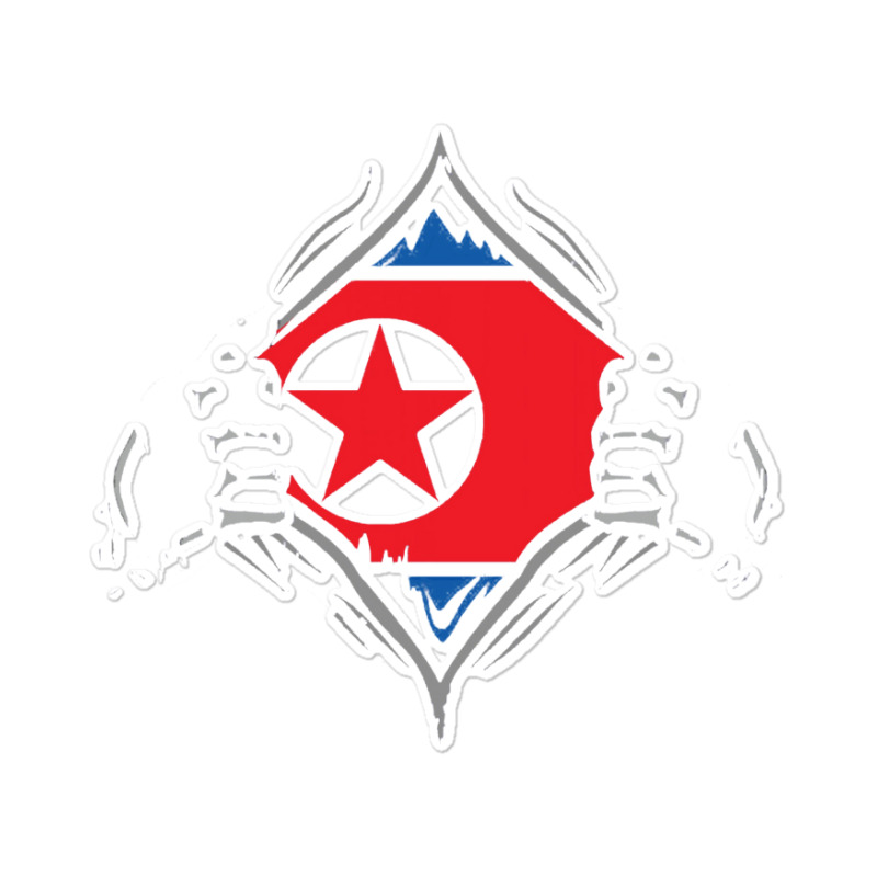 North Korea  Two Hands Ripping Revealing Flag Of North Korea Sticker | Artistshot