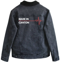 Made In Canton Mississippi Place Of Birth Hometown T Shirt Unisex Sherpa-lined Denim Jacket | Artistshot