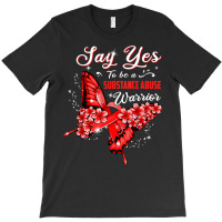 Substance Abuse Warrior Red Butterfly Womens T Shirt T-shirt | Artistshot