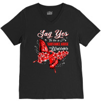 Substance Abuse Warrior Red Butterfly Womens T Shirt V-neck Tee | Artistshot