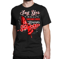 Substance Abuse Warrior Red Butterfly Womens T Shirt Classic T-shirt | Artistshot