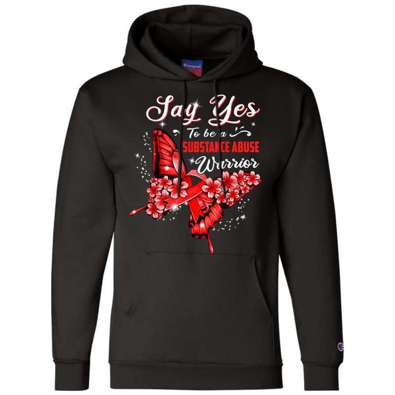 Substance Abuse Warrior Red Butterfly Womens T Shirt Champion Hoodie | Artistshot