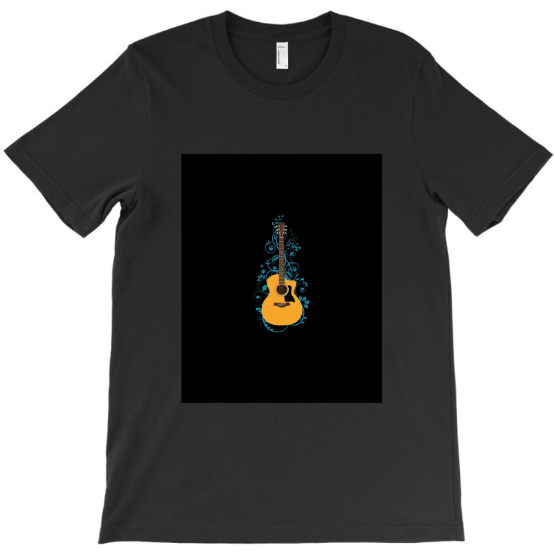 Natural Auditorium Acoustic Guitar Flowering Vines T-shirt | Artistshot