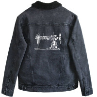 Sewing Machine Quilting Design For Women Unisex Sherpa-lined Denim Jacket | Artistshot