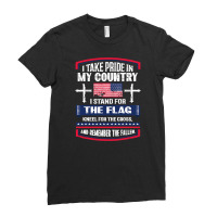 I Stand The Flag Kneel The Cross Usa Ladies Fitted T-shirt | Artistshot