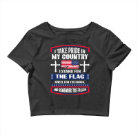 I Stand The Flag Kneel The Cross Usa Crop Top | Artistshot