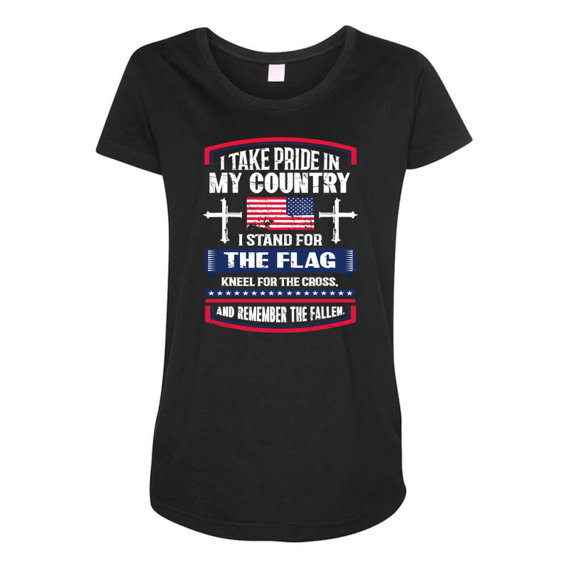 I Stand The Flag Kneel The Cross Usa Maternity Scoop Neck T-shirt by AdeArt | Artistshot