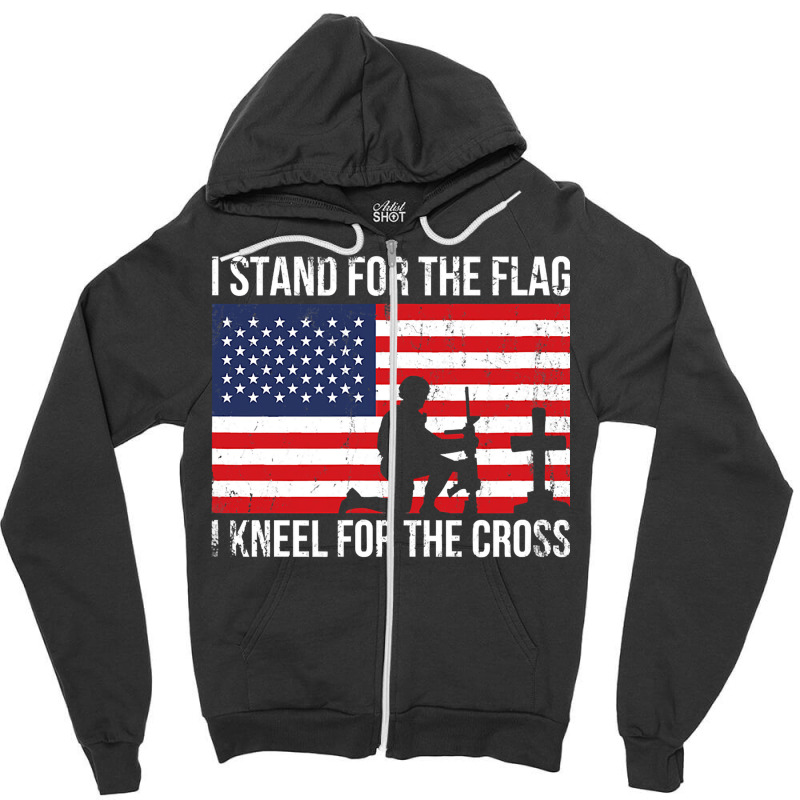 I Stand The Flag Proud Military Meme Zipper Hoodie by AdeArt | Artistshot