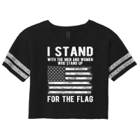 I Stand The Flag Usa American Patriotic Scorecard Crop Tee | Artistshot