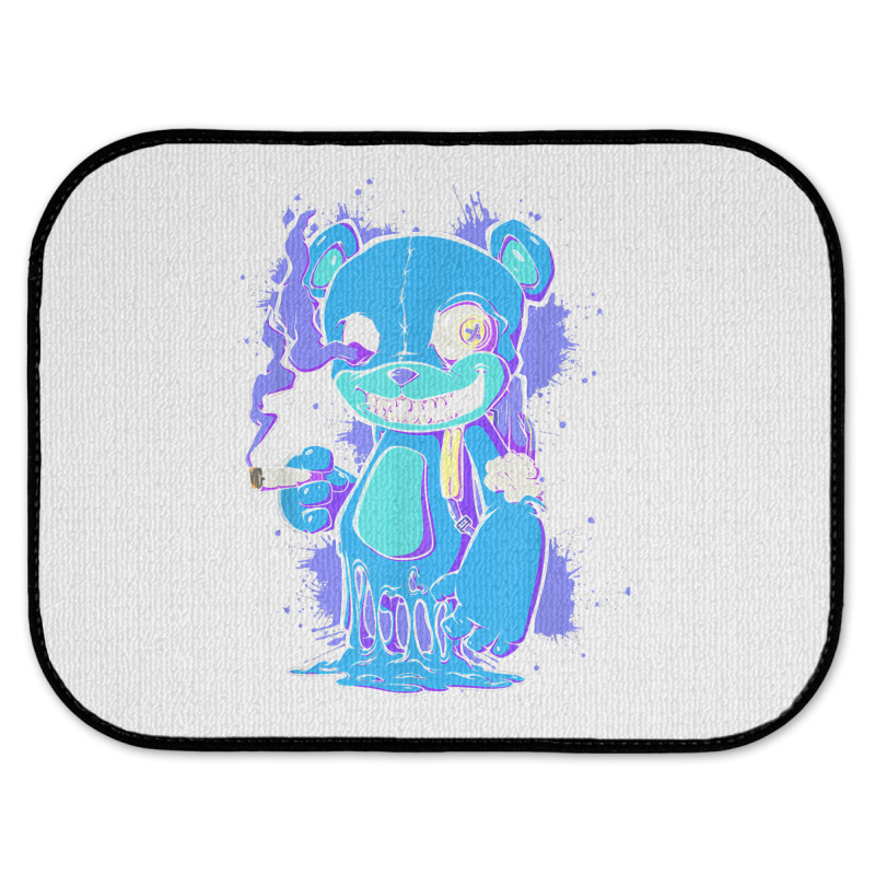 Funny Weed Smoking Teddy Bear 420 Drip Marijuana Lover T Shirt Rear Car Mat | Artistshot