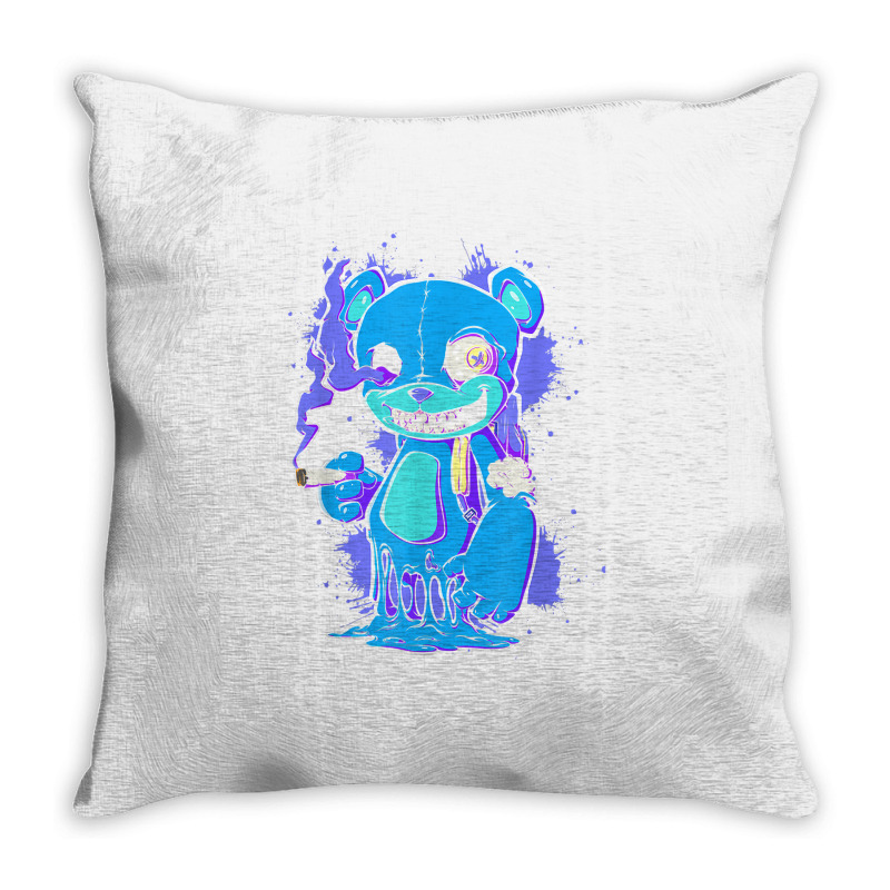 Funny Weed Smoking Teddy Bear 420 Drip Marijuana Lover T Shirt Throw Pillow | Artistshot