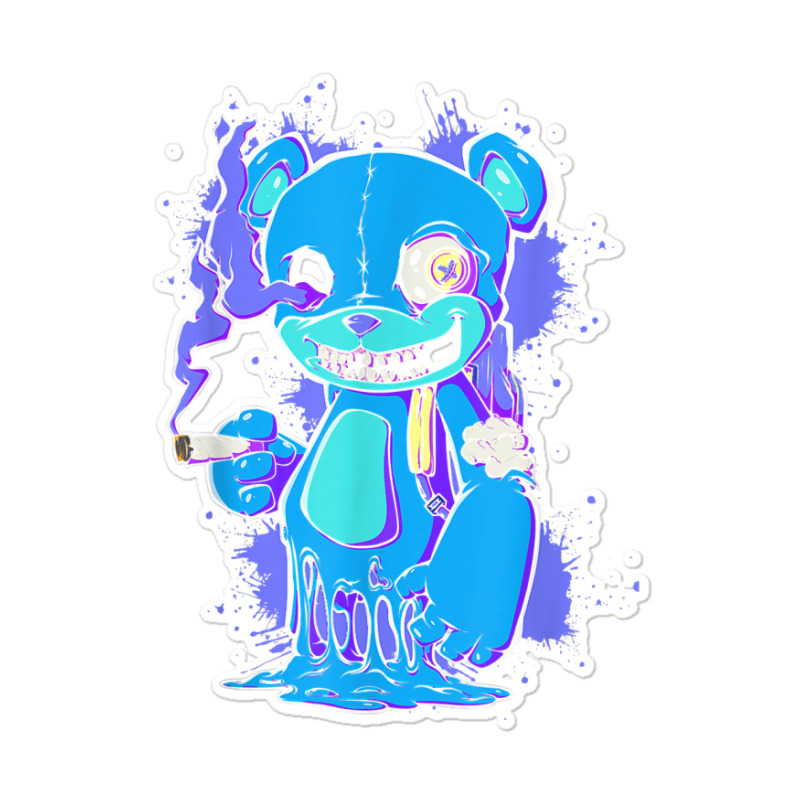 Funny Weed Smoking Teddy Bear 420 Drip Marijuana Lover T Shirt Sticker | Artistshot