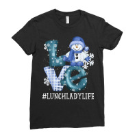 Lunch Lady Love Snowman Xmas Women Winter Season Christmas T Shirt Ladies Fitted T-shirt | Artistshot